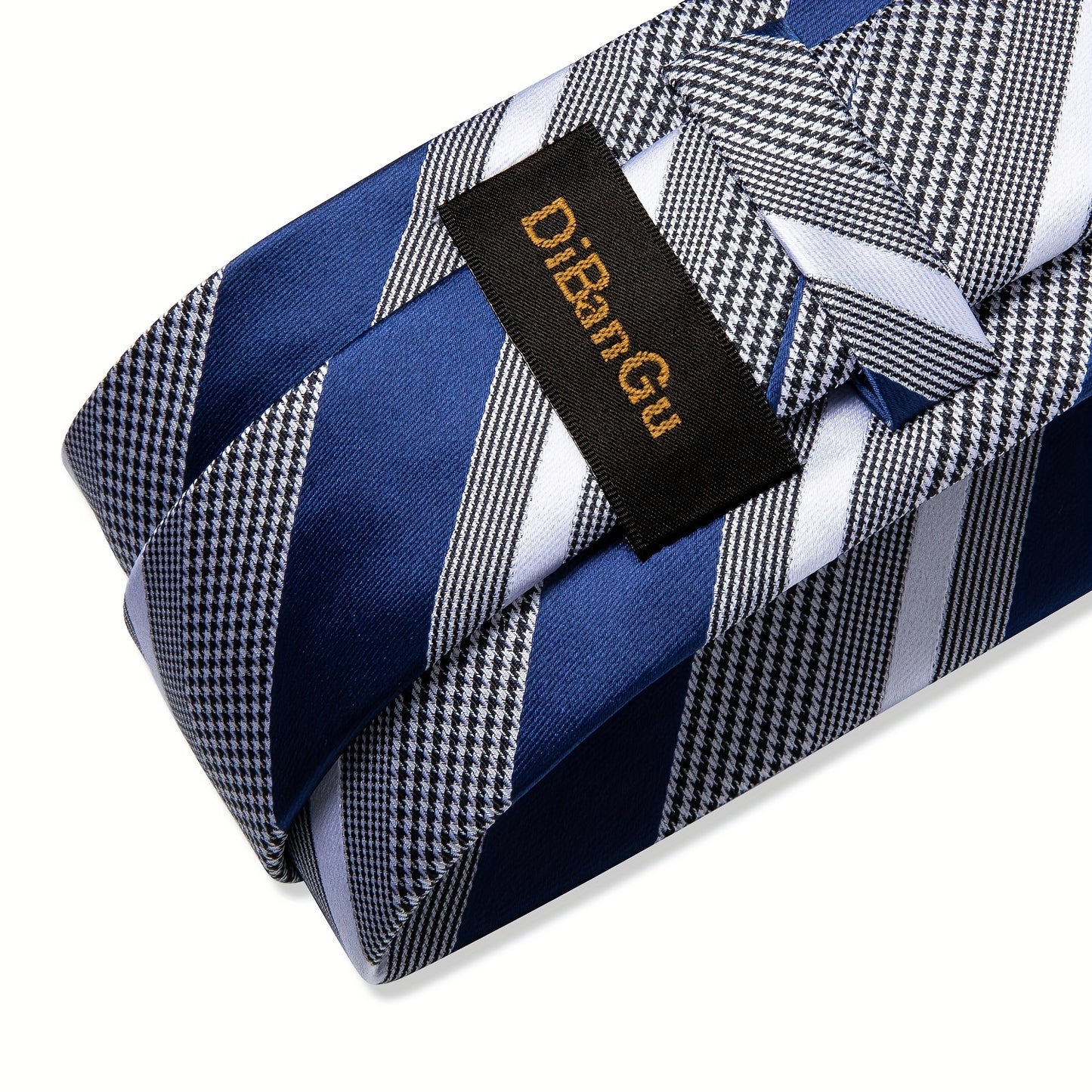 DiBanGu Formal Ties Classic Striped Necktie Handkerchief Cufflinks Gift For Men Wedding Tie Business Cravate