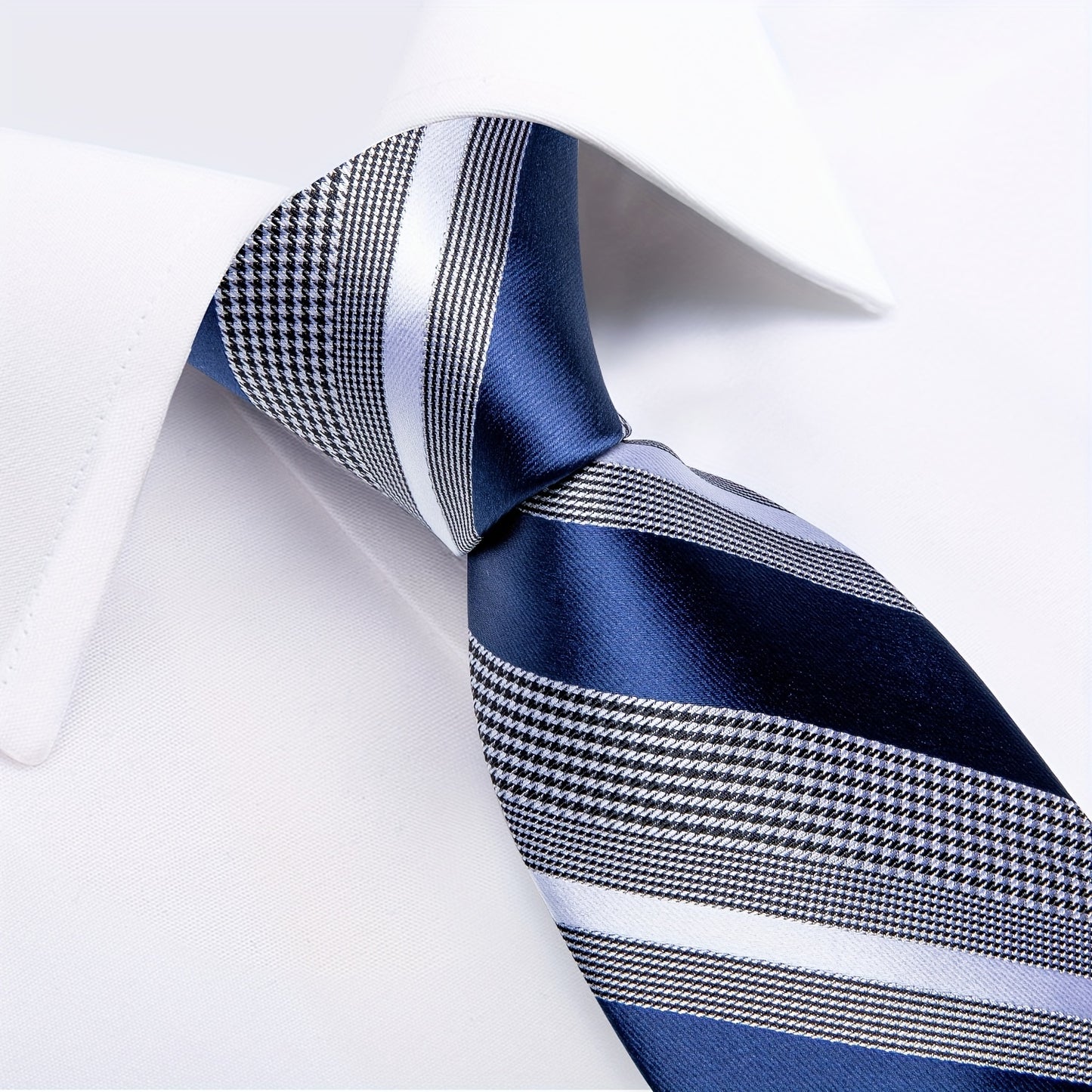 DiBanGu Formal Ties Classic Striped Necktie Handkerchief Cufflinks Gift For Men Wedding Tie Business Cravate