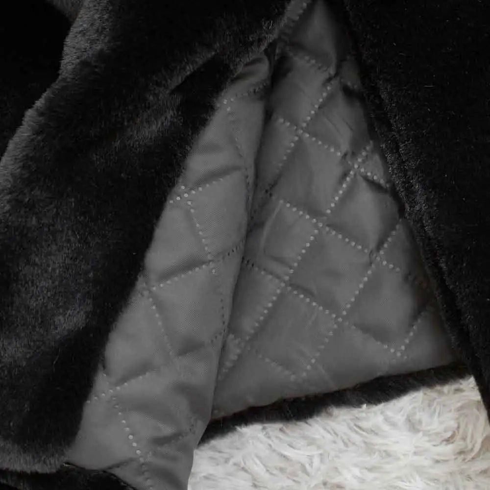 Winter Women High Quality Faux Rabbit Fur Coat Luxury Long Fur Coat Loose Lapel OverCoat Thick Warm Plus Size Female Plush Coats