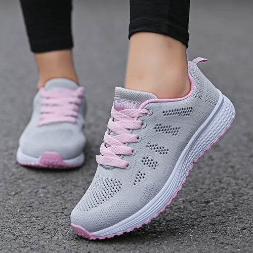 Women Casual Shoes Fashion Breathable Walking Mesh Flat Shoes Sneakers