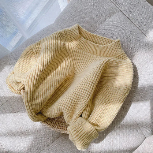 Melario Solid Color Baby Girls Soft Wool Knitted Sweater for