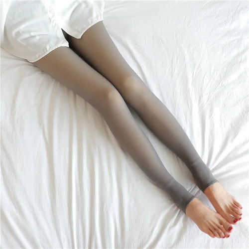Women Thermal Leggings Winter Warm Sexy Elastic Translucent Pantyhose