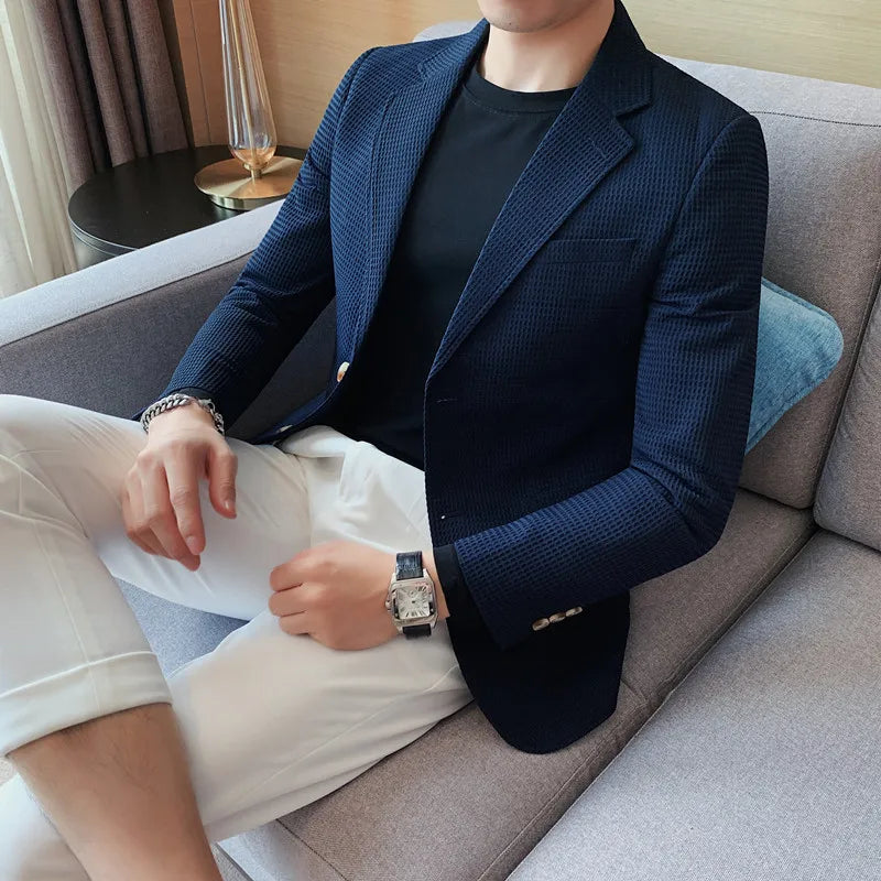 Male Casual Suit Jackets Blazer for Men Wedding Slim Fit Outwear Oversized Single Breasted Blazers Elegant Luxury Coats Korean