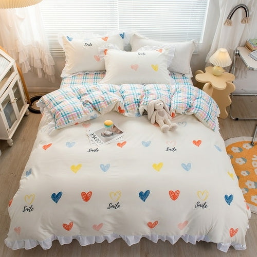 Yanyangtian Lace Bedding 4-piece Set Bed Sheet Quilt Cover Pillowcase