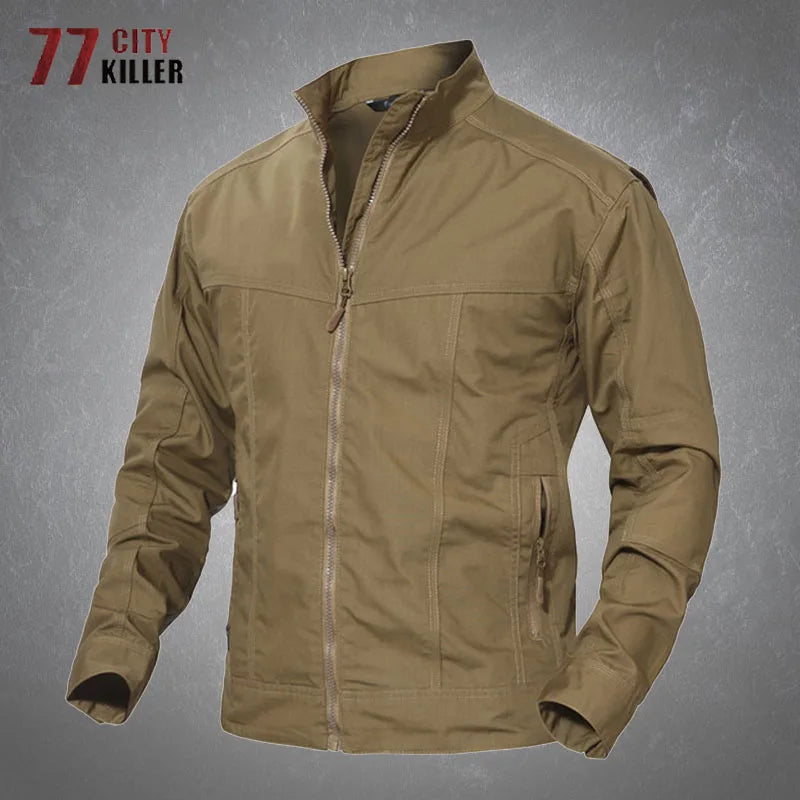 Cargo Tactical Jacket Men Wear-resistant Waterproof Breathable Casual Coats Male Outdoor Commute Hiking Climbing Mens Jackets