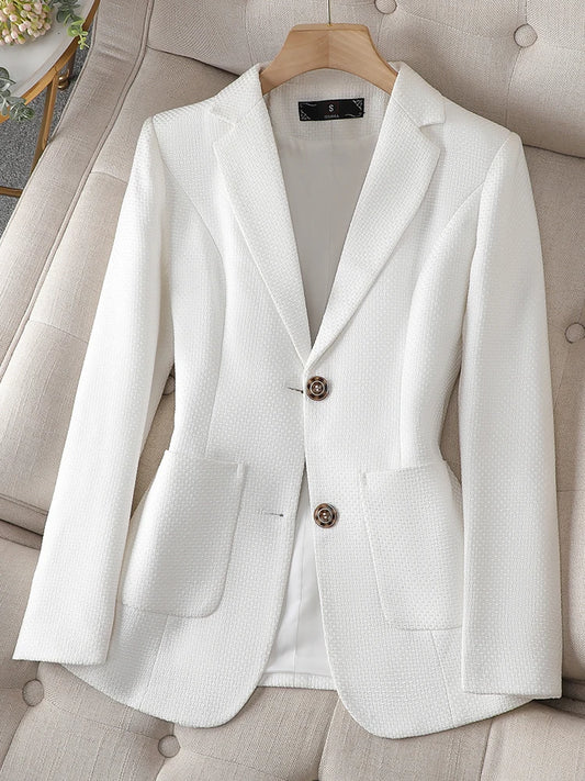 Green White Black Ladies Formal Blazer Women Female Business Work Wear Plaid Jacket Coat With Pocket